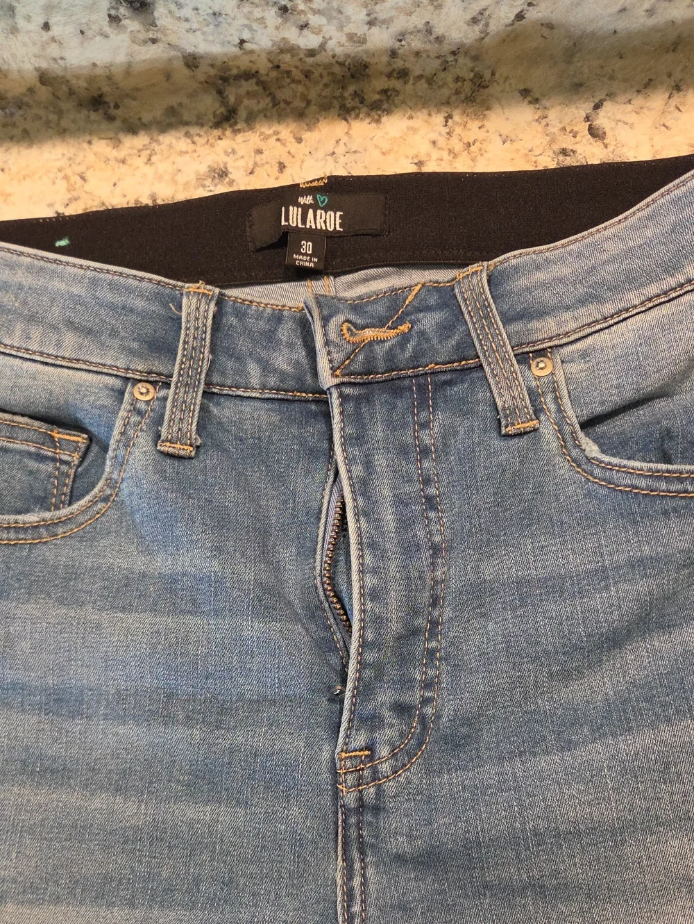 LuLaRoe Womens Light Blue Denim Slim Cropped Jeans